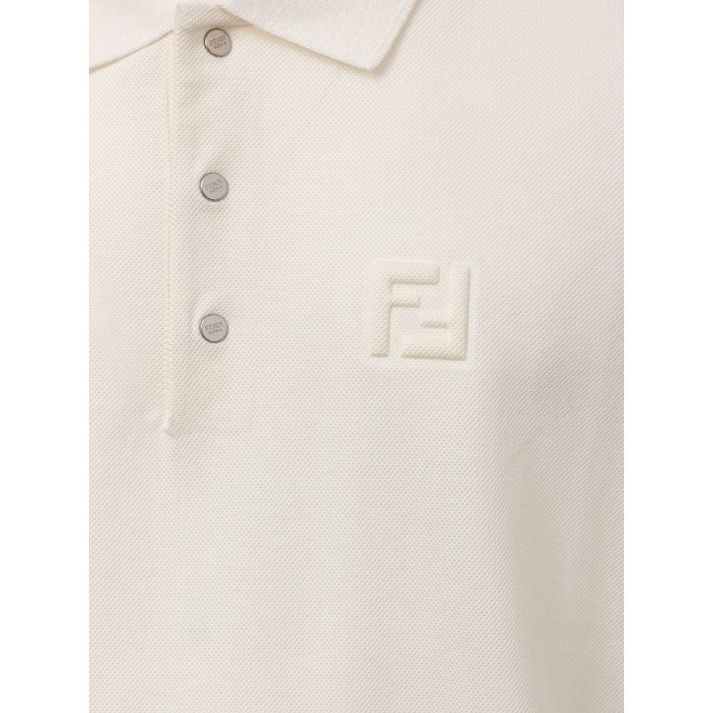 Fendi Weißes Baumwoll-Poloshirt
