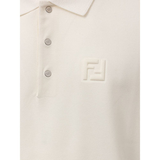 Fendi Weißes Baumwoll-Poloshirt