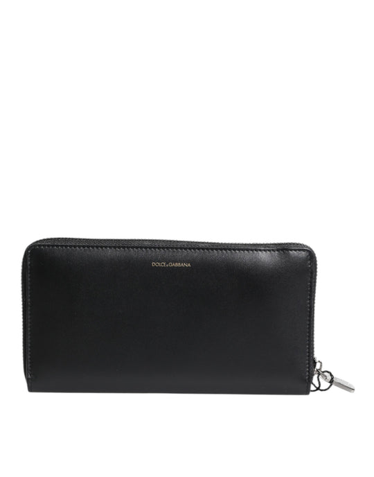 Dolce & Gabbana Schwarz-Blau Exotisches Leder Geprägte Kontinental Brieftasche
