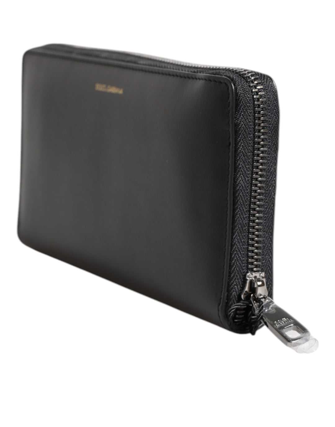 Dolce & Gabbana Schwarz-Blau Exotisches Leder Geprägte Kontinental Brieftasche
