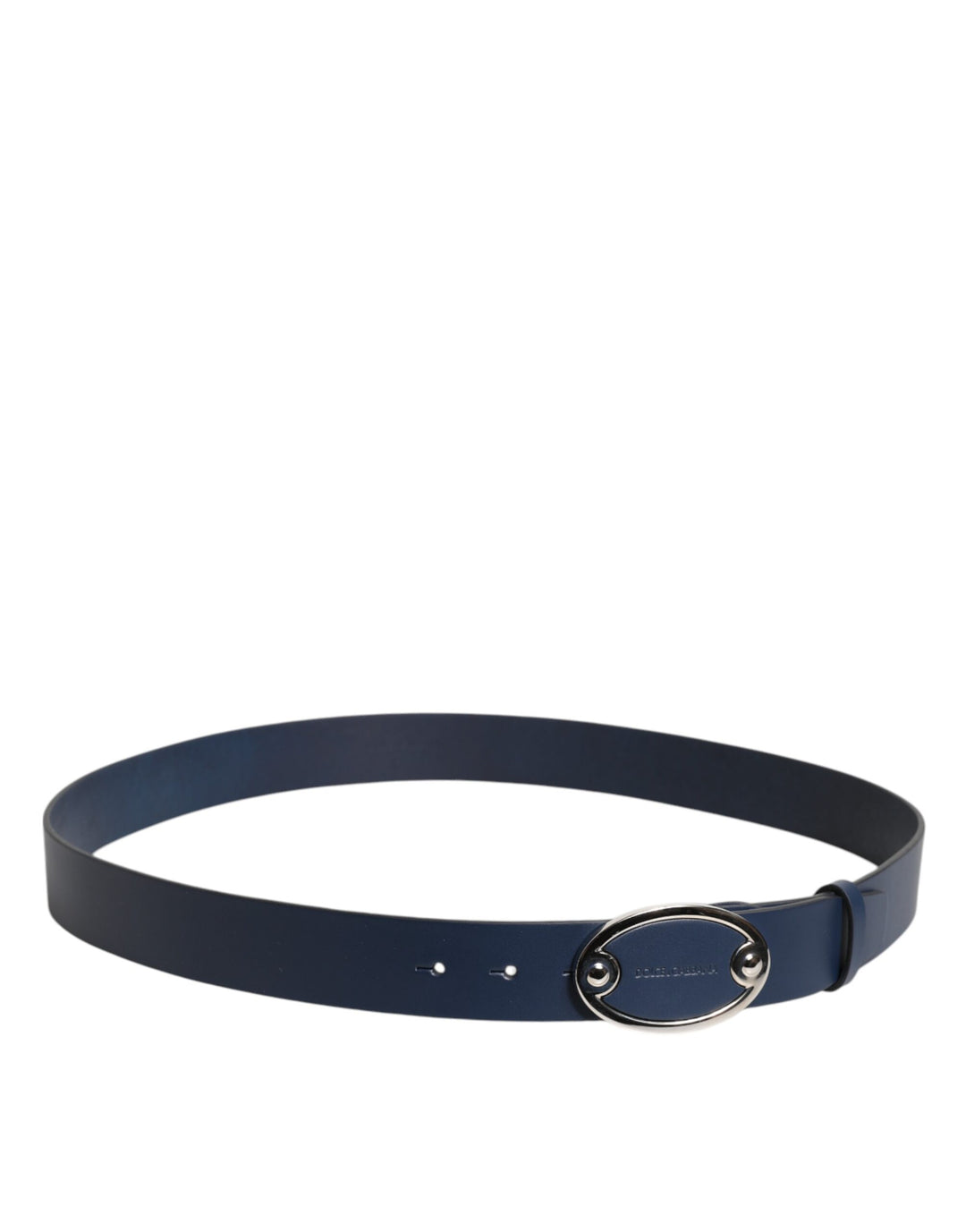 Dolce & Gabbana Blauer Leder Gürtel mit klassischer Metall-Logo-Schnalle