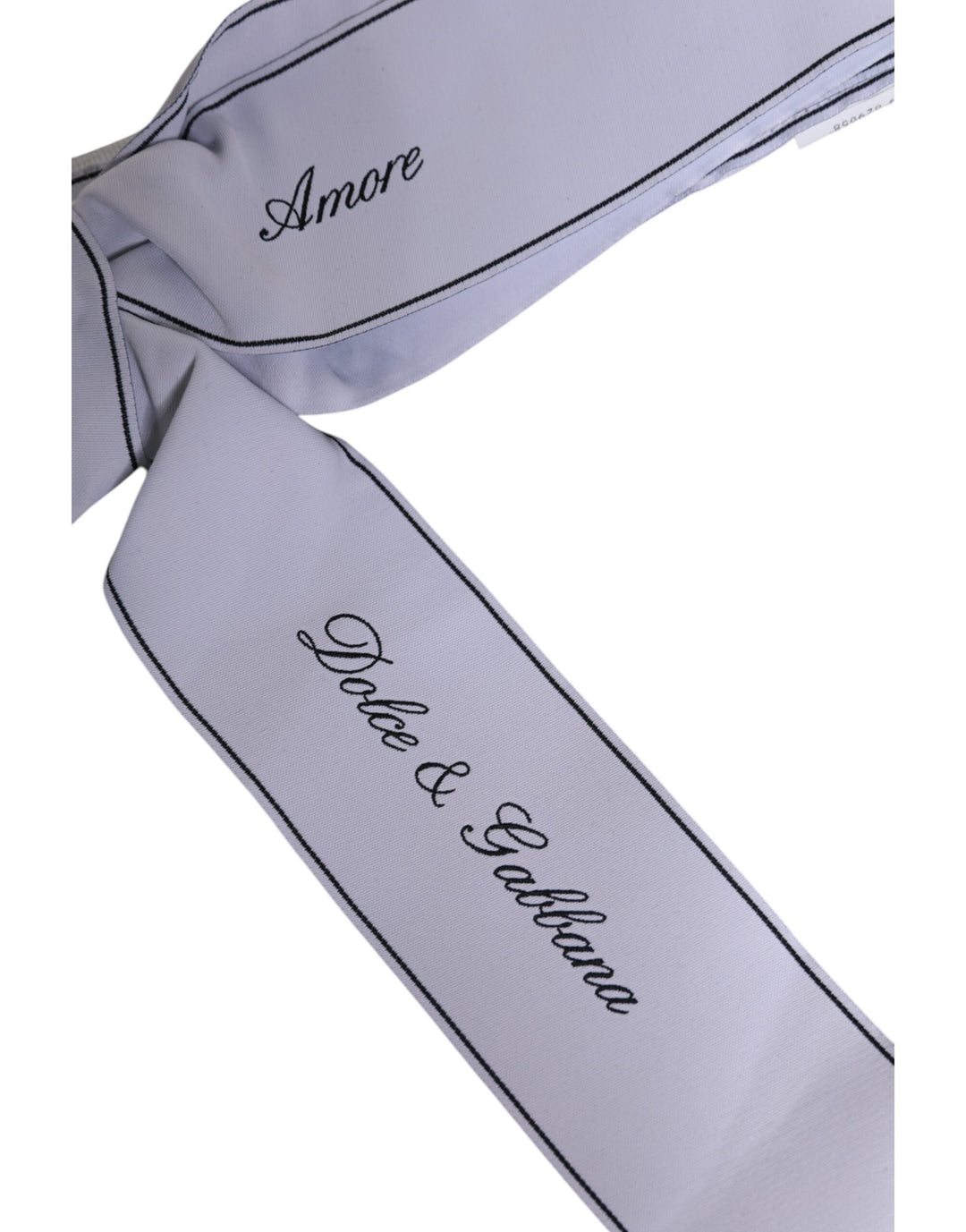 Dolce & Gabbana Weißes Taillenband Breite Schleife Logo-Gürtel
