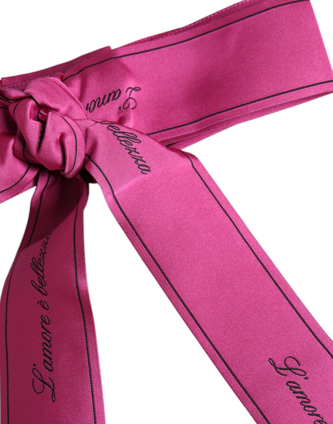 Dolce & Gabbana Rosa Taille Band Breite Schleife Logo Gürtel