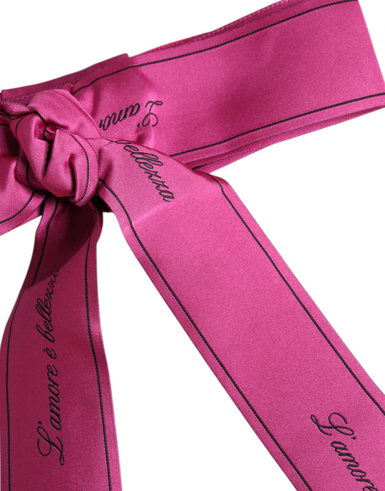 Dolce & Gabbana Rosa Taille Band Breite Schleife Logo Gürtel