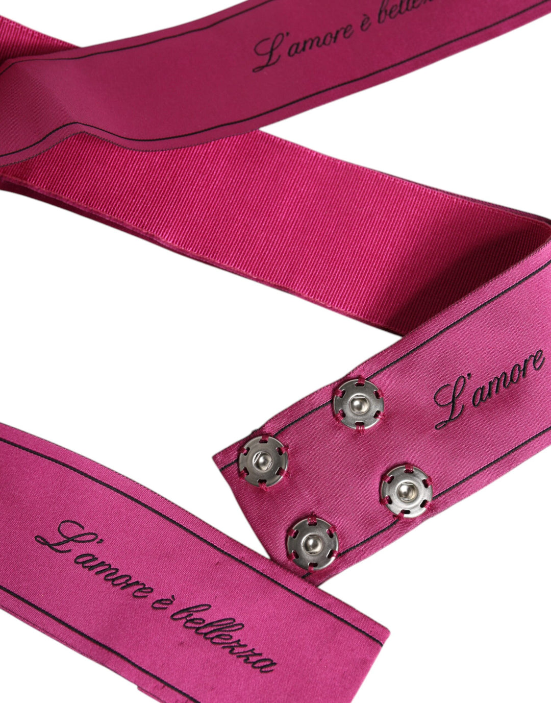 Dolce & Gabbana Rosa Taille Band Breite Schleife Logo Gürtel