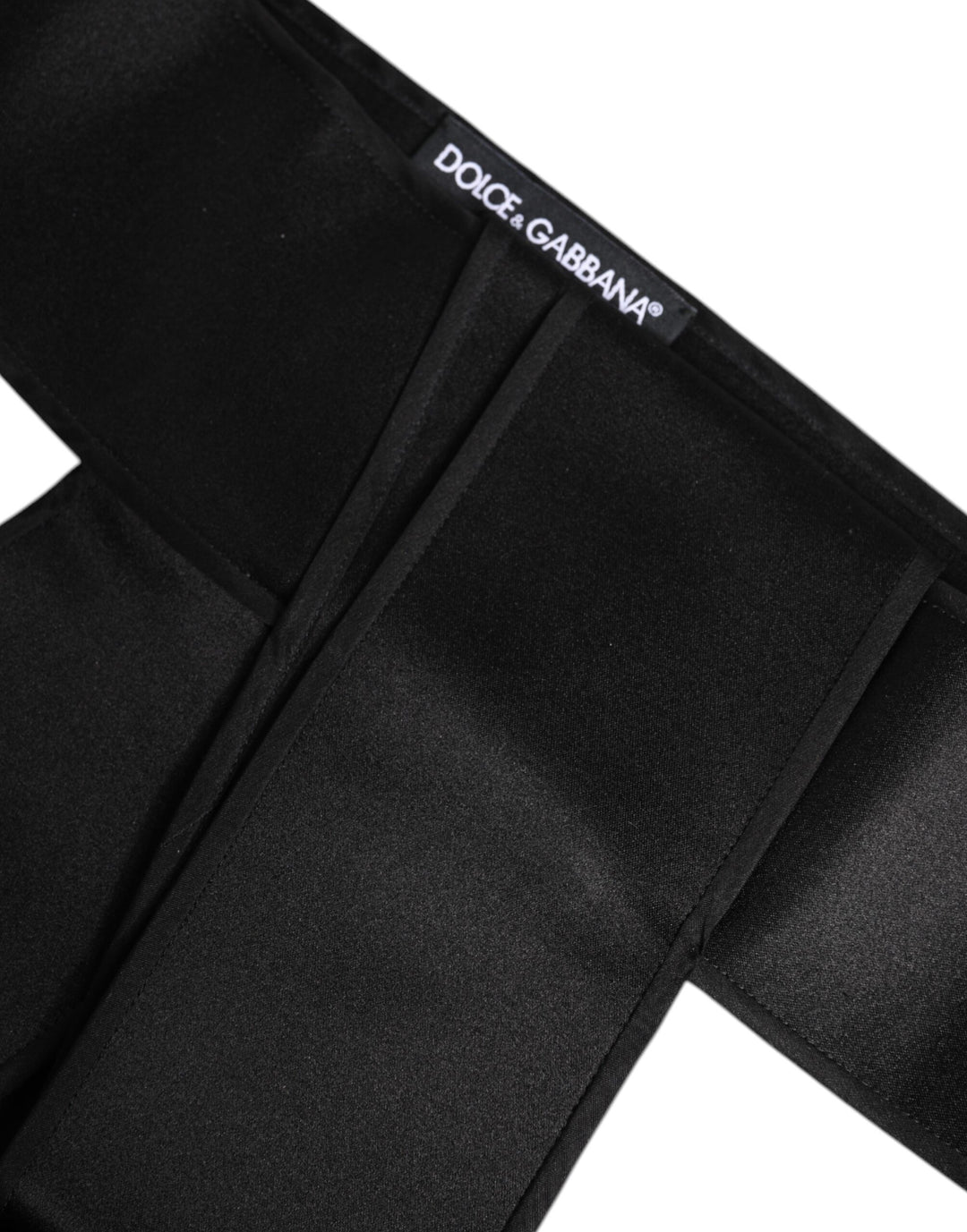 Dolce & Gabbana Schwarzer breiter Satin-Taillengürtel