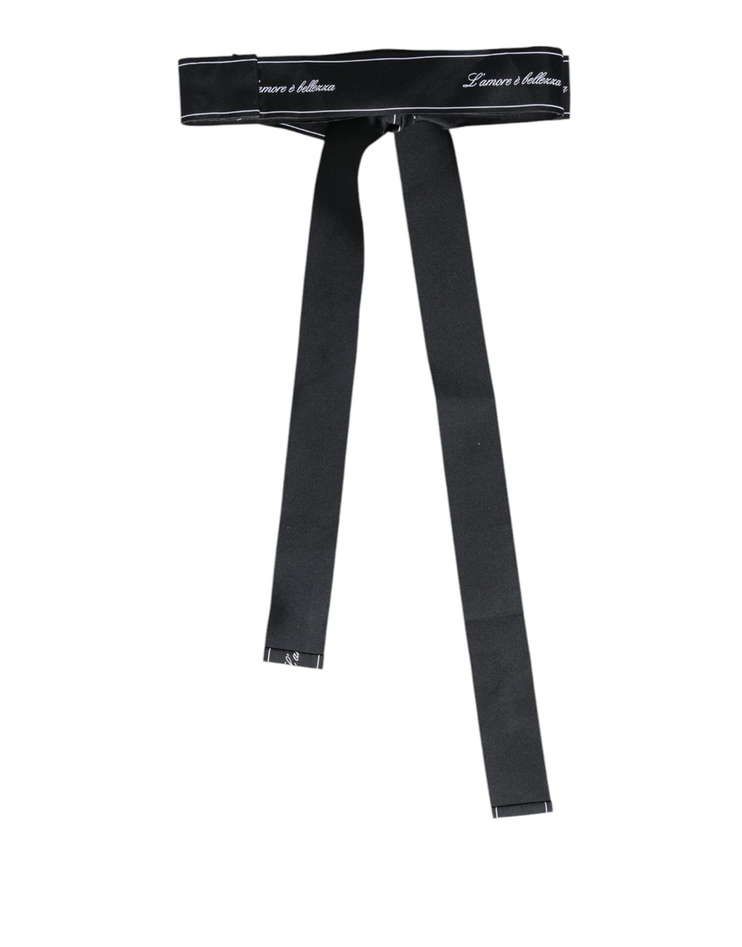 Dolce & Gabbana Schwarzes Taillenband Breite Schleife Logo-Gürtel