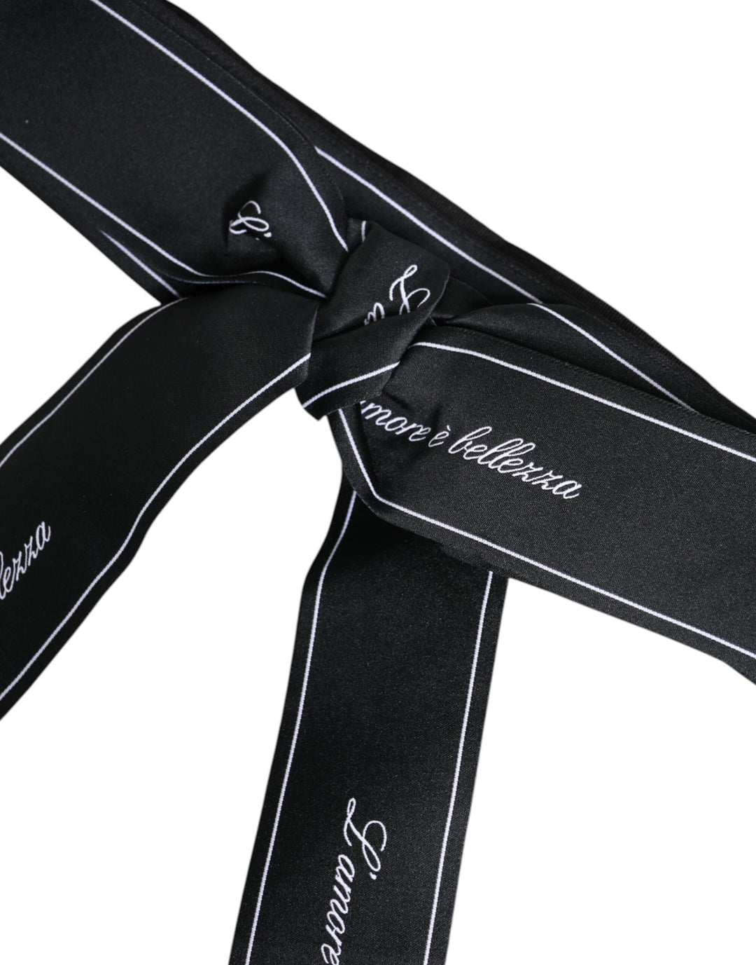 Dolce & Gabbana Schwarzes Taillenband Breite Schleife Logo-Gürtel