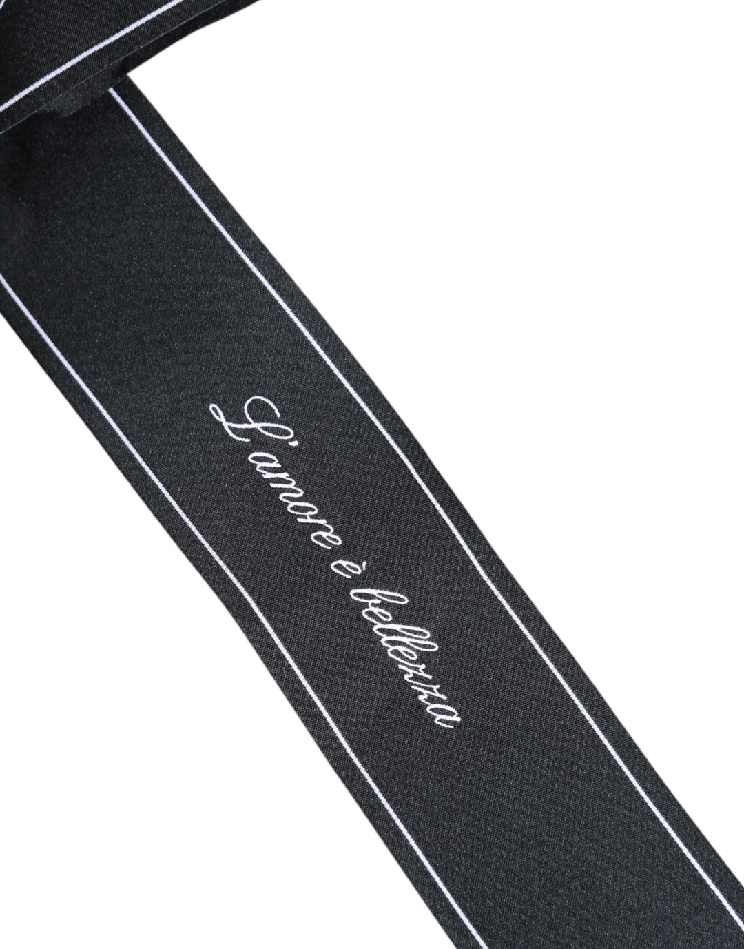 Dolce & Gabbana Schwarzes Taillenband Breite Schleife Logo-Gürtel