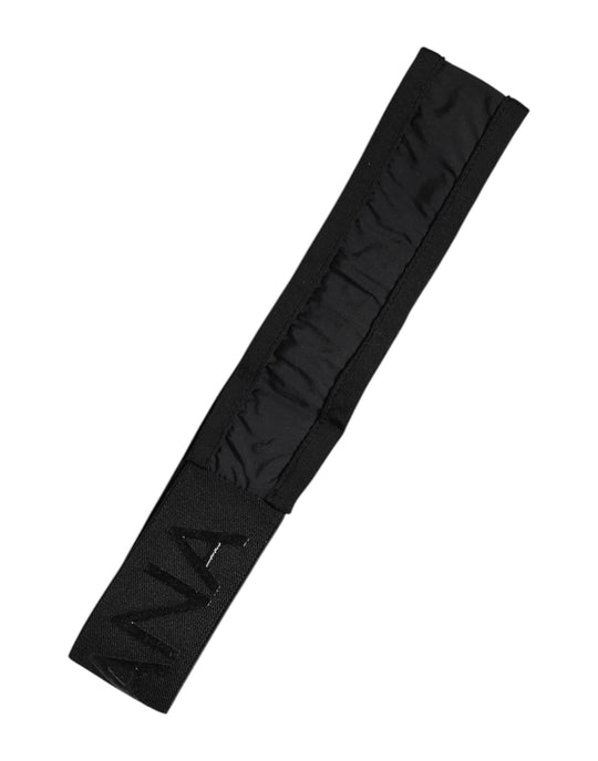 Dolce & Gabbana Schwarz DG Logo Nylon gestrickt Männer Stirnband Hut