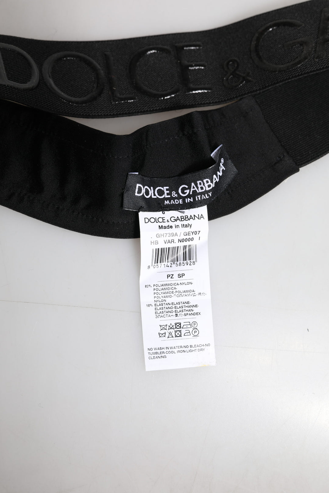 Dolce & Gabbana Schwarz DG Logo Nylon gestrickt Männer Stirnband Hut