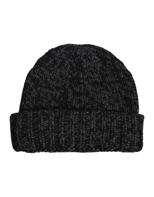 Dolce & Gabbana Graue Kaschmir-Strickmütze Winter Beanie