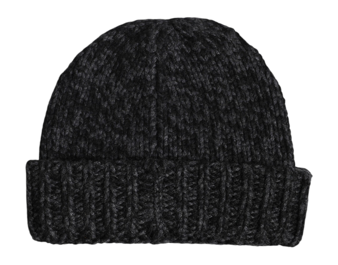Dolce & Gabbana Graue Kaschmir-Strickmütze Winter Beanie
