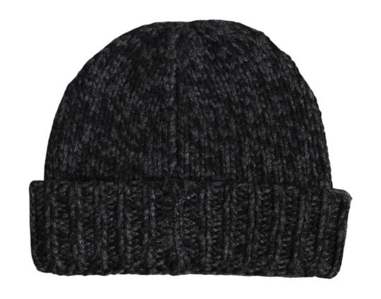 Dolce & Gabbana Graue Kaschmir-Strickmütze Winter Beanie