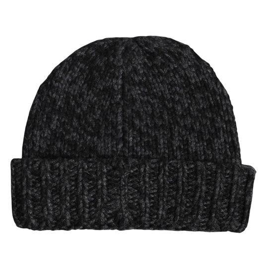 Dolce & Gabbana Graue Kaschmir-Strickmütze Winter Beanie