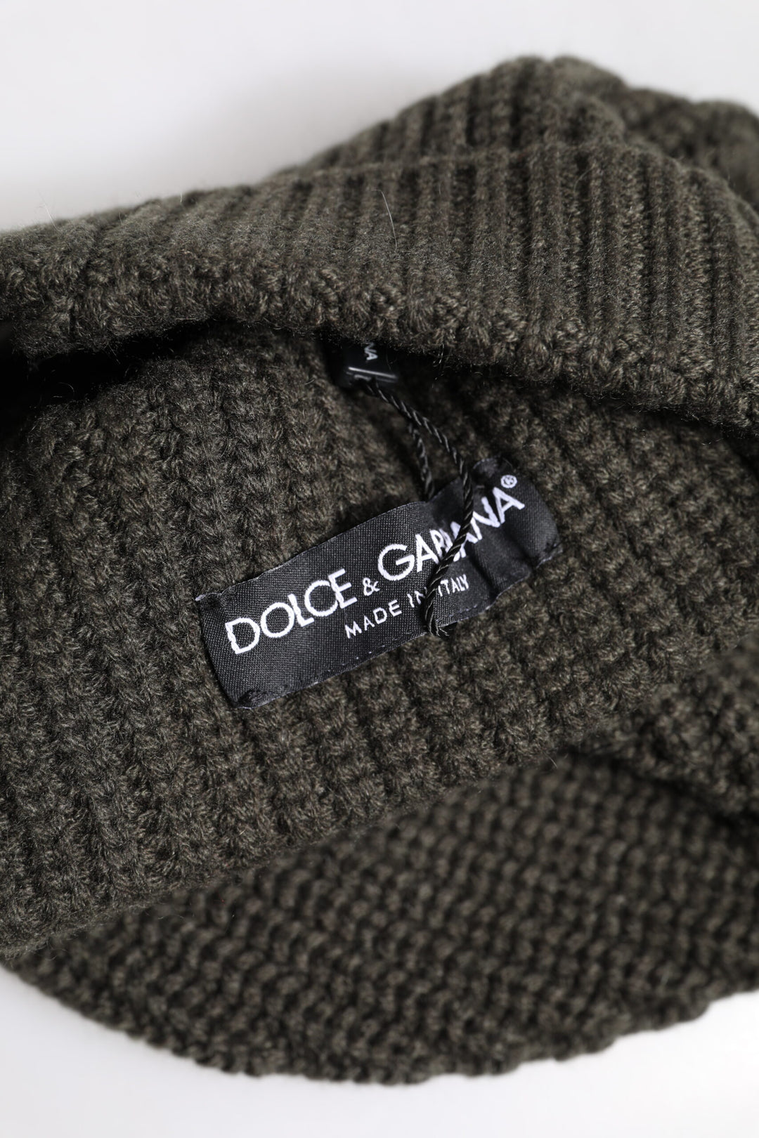 Dolce & Gabbana Dunkelgraue Kaschmir-Strickmütze Winter Beanie
