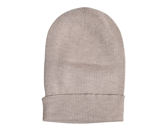 Dolce & Gabbana Beige Kaschmir Strickmütze Wintermütze