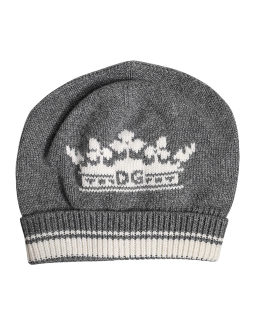 Dolce & Gabbana Graue Kaschmir-Strickmütze Winter Beanie