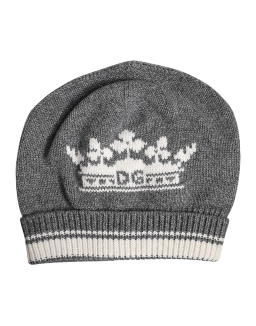 Dolce & Gabbana Graue Kaschmir-Strickmütze Winter Beanie