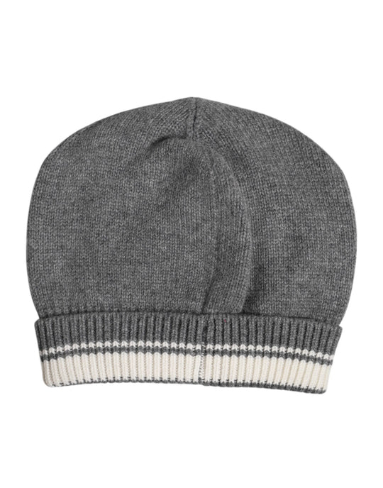 Dolce & Gabbana Graue Kaschmir-Strickmütze Winter Beanie