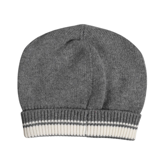 Dolce & Gabbana Graue Kaschmir-Strickmütze Winter Beanie