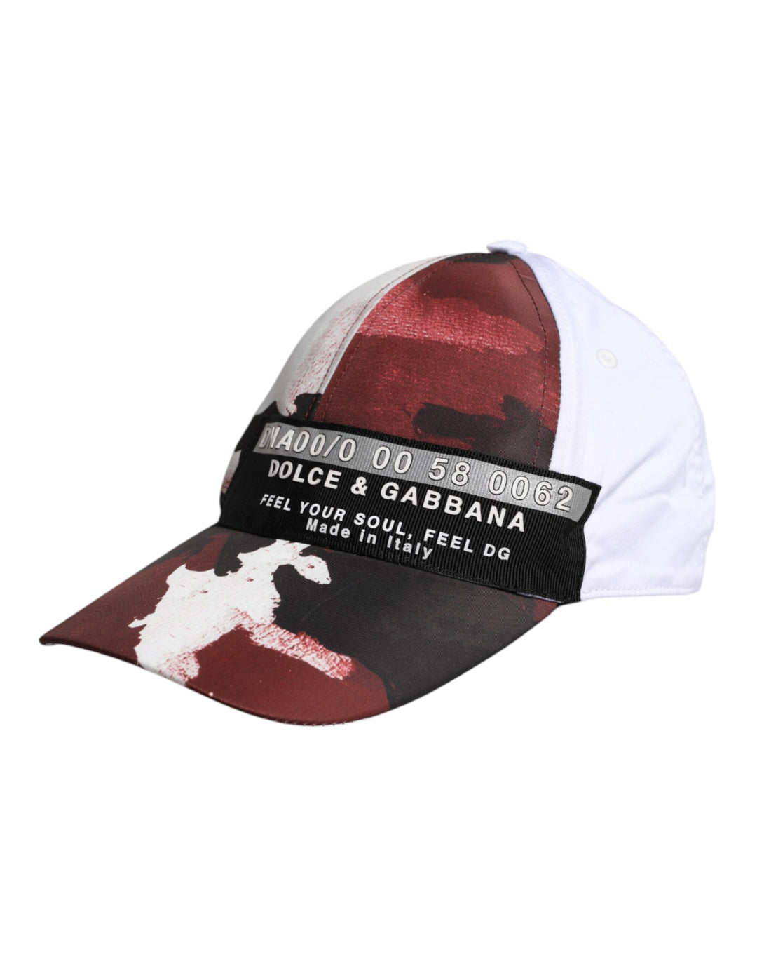 Dolce & Gabbana Weiße Camouflage Druck 6 Panels Baseballmütze