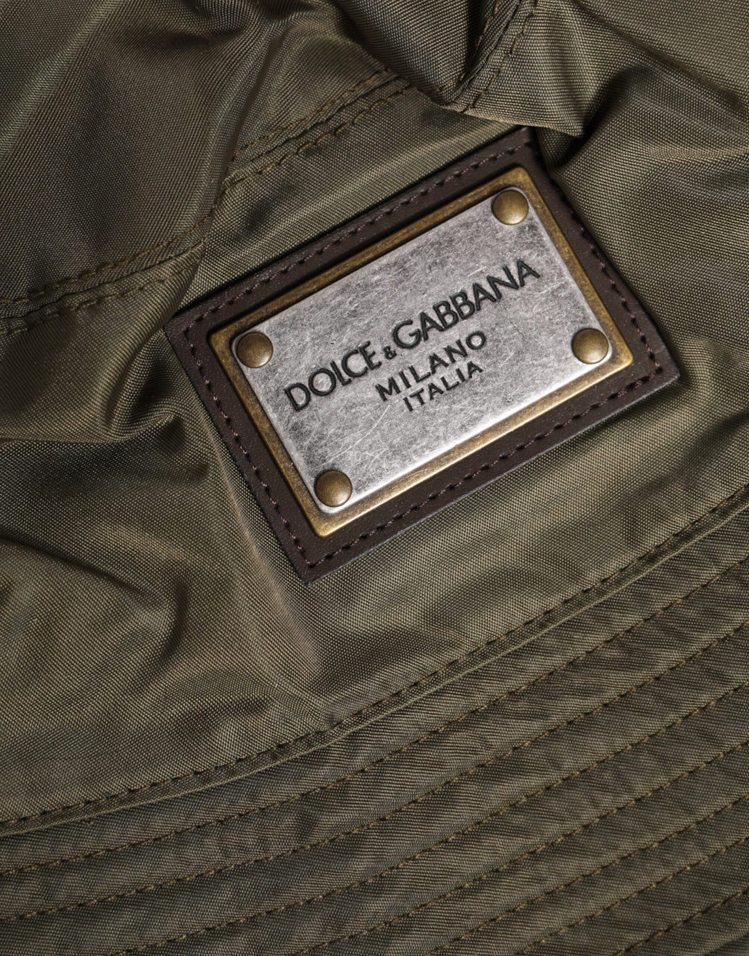 Dolce & Gabbana Braun DG Plaque Breite Krempe Eimer Hut