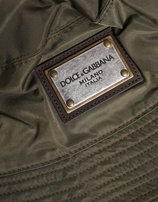 Dolce & Gabbana Braun DG Plaque Breite Krempe Eimer Hut