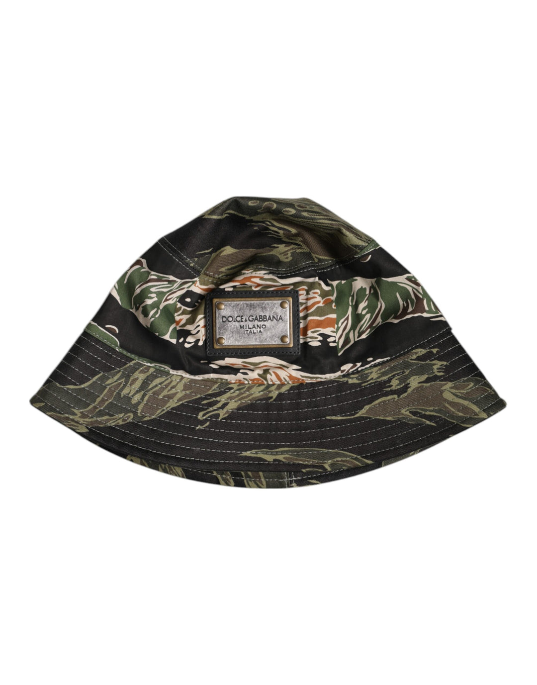 Dolce & Gabbana Multicolor DG Plaque Breite Krempe Eimer Hut