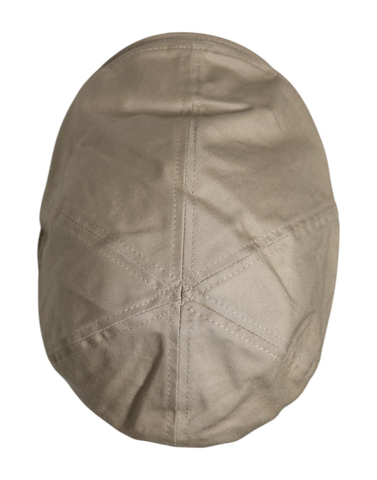 Dolce & Gabbana Beige Baumwolle Newsboy Capello Cabbie Hut