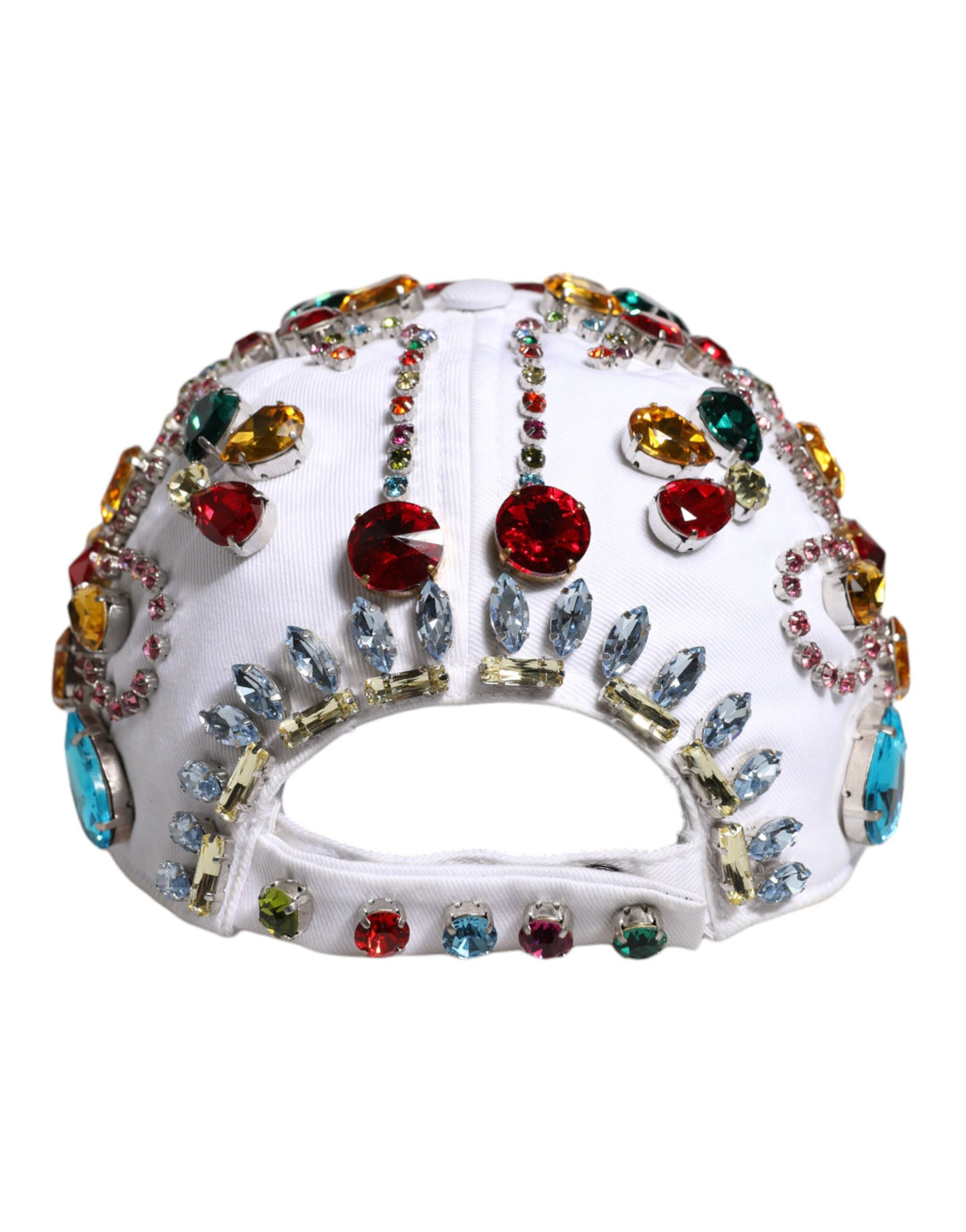 Dolce & Gabbana Weiße Multicolor Crystal verschönern Baseballkappe