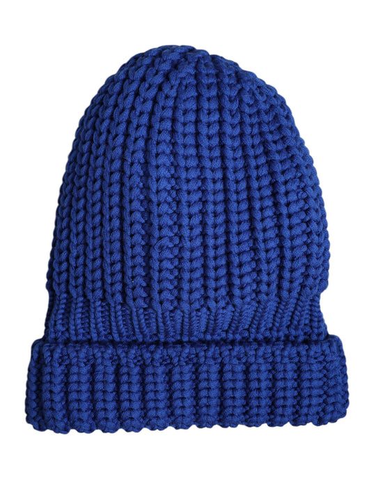Dolce & Gabbana Wintermütze aus blauer Wolle gestrickt