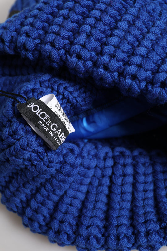 Dolce & Gabbana Wintermütze aus blauer Wolle gestrickt