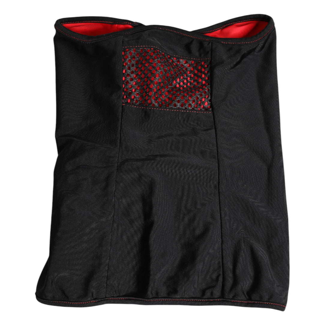 Dolce & Gabbana Schwarzer Nylon-gestrickter Halswärmer Balaclava-Schal