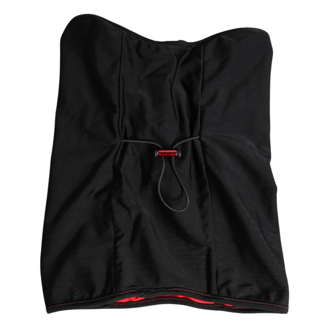Dolce & Gabbana Schwarzer Nylon-gestrickter Halswärmer Balaclava-Schal