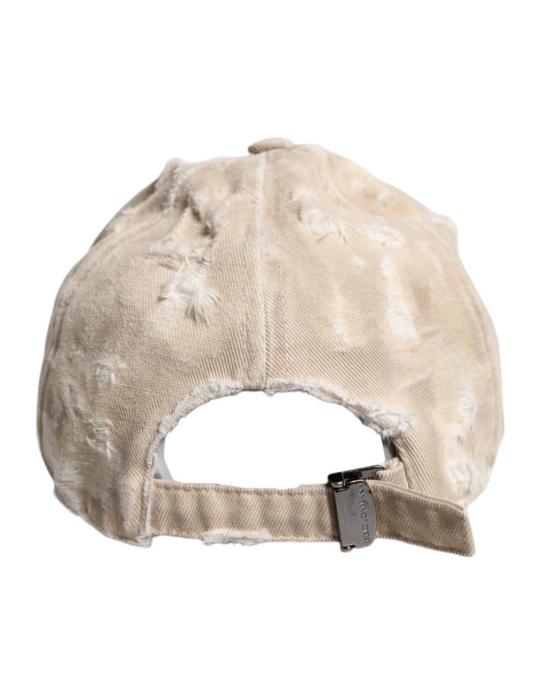 Dolce & Gabbana Beige zerfledderte Baumwolle 6 Panels Baseballmütze