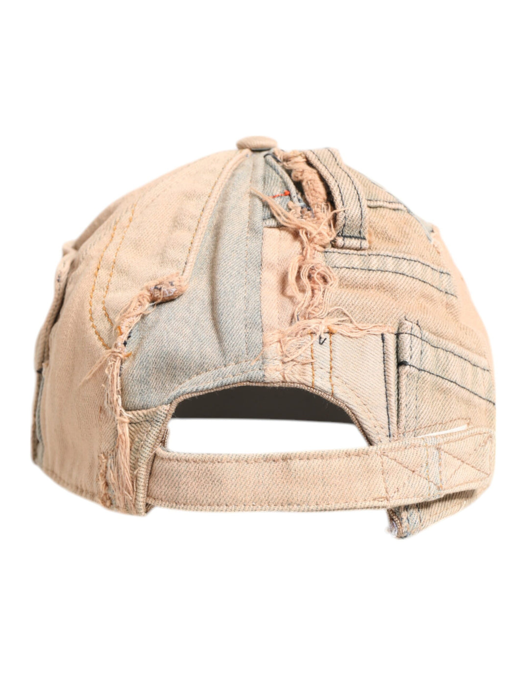Dolce & Gabbana Beige zerfledderte Baumwolle 6 Panels Baseballmütze