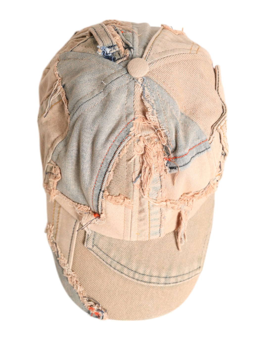 Dolce & Gabbana Beige zerfledderte Baumwolle 6 Panels Baseballmütze