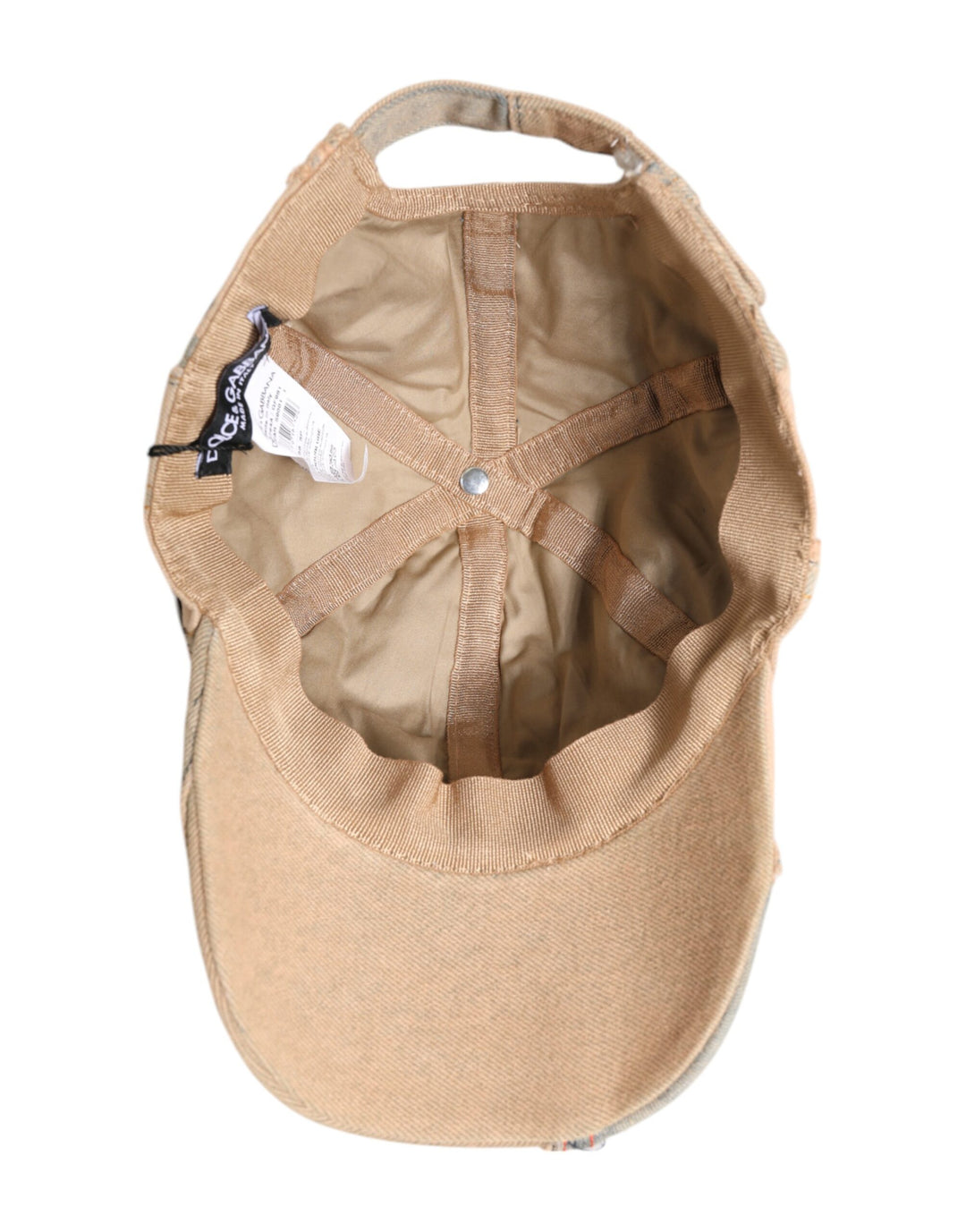 Dolce & Gabbana Beige zerfledderte Baumwolle 6 Panels Baseballmütze