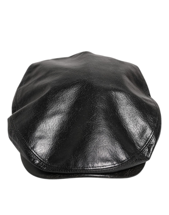 Dolce & Gabbana Schwarzes Kalb Newsboy Capello Cabbie Hut