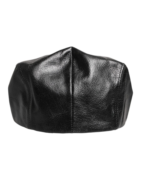 Dolce & Gabbana Schwarzes Kalb Newsboy Capello Cabbie Hut