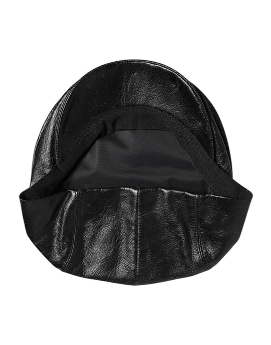Dolce & Gabbana Schwarzes Kalb Newsboy Capello Cabbie Hut
