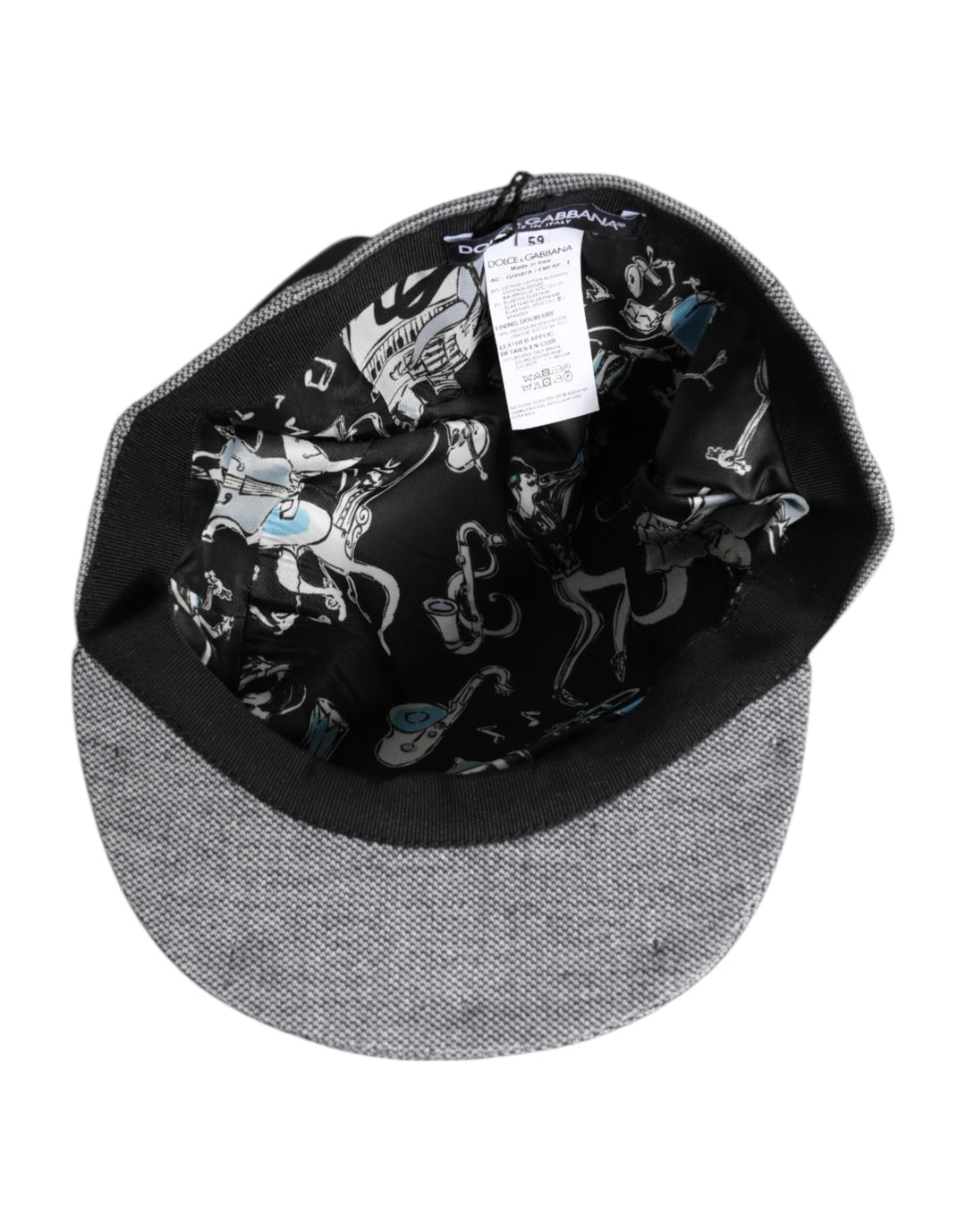 Dolce & Gabbana Graue Baumwolle Newsboy Capello Cabbie Hut