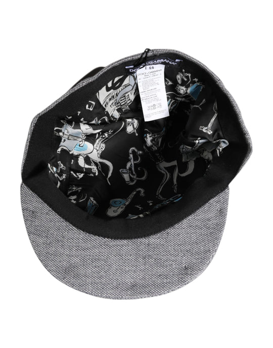 Dolce & Gabbana Graue Baumwolle Newsboy Capello Cabbie Hut