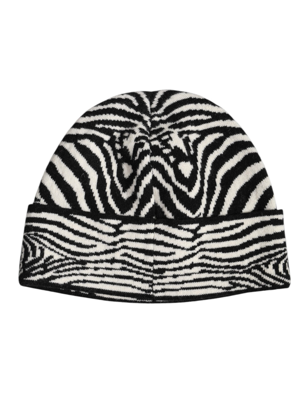 Dolce & Gabbana Schwarz Weiß Zebra gestrickt Winter Beanie Hut