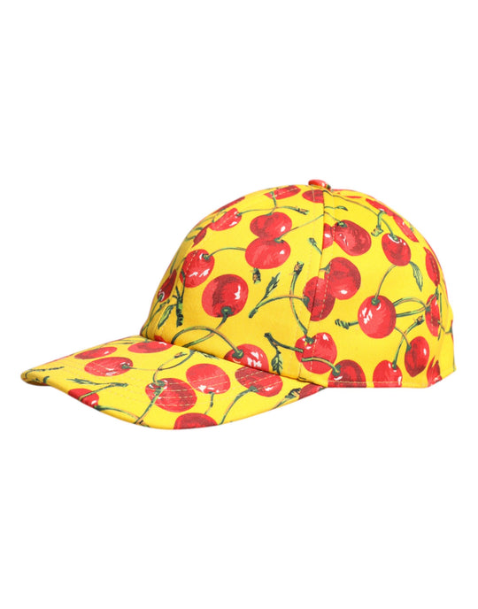 Dolce & Gabbana Gelbe Baumwolle bedruckt 6 Panels Baseballmütze