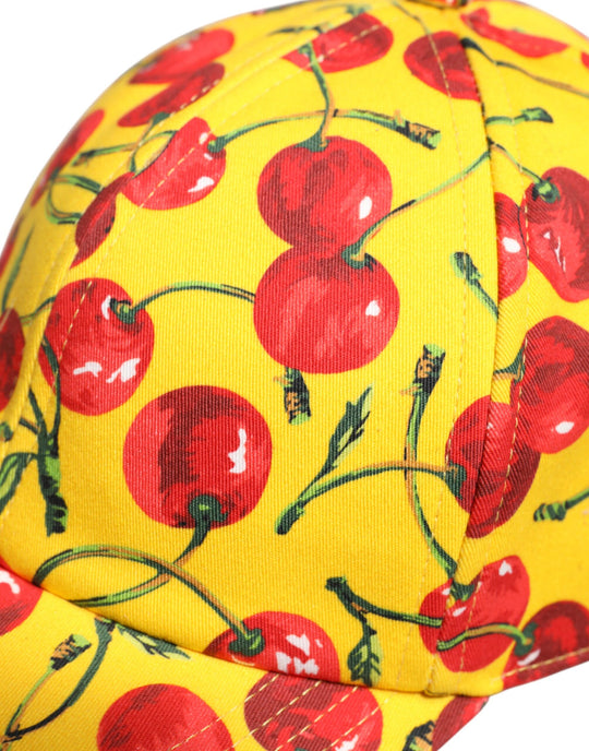 Dolce & Gabbana Gelbe Baumwolle bedruckt 6 Panels Baseballmütze