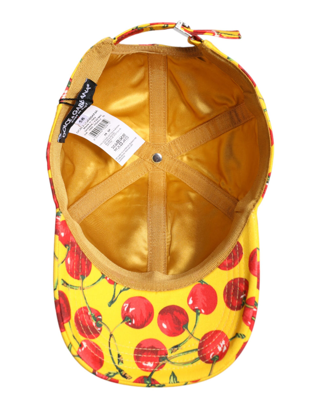 Dolce & Gabbana Gelbe Baumwolle bedruckt 6 Panels Baseballmütze