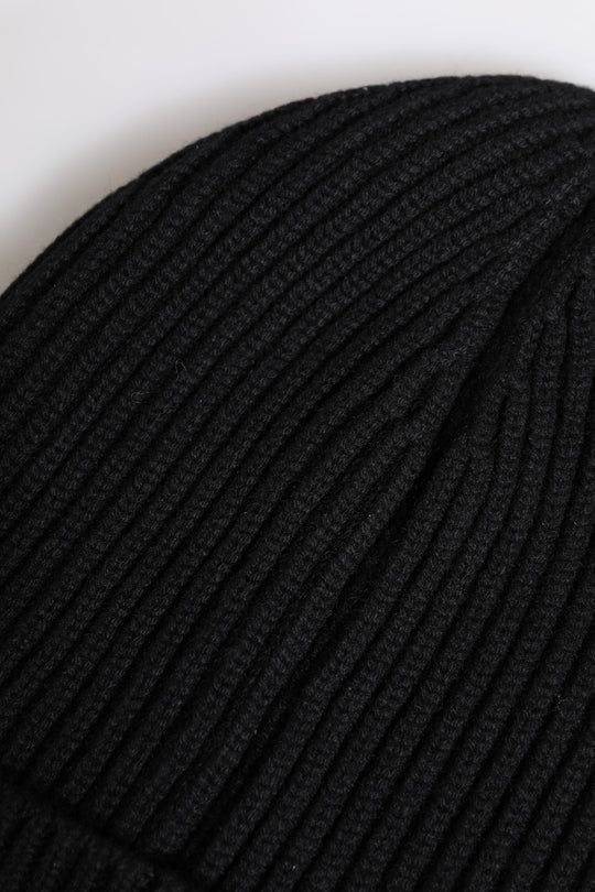 Dolce & Gabbana Schwarze Kaschmir-Strickmütze Winter Beanie