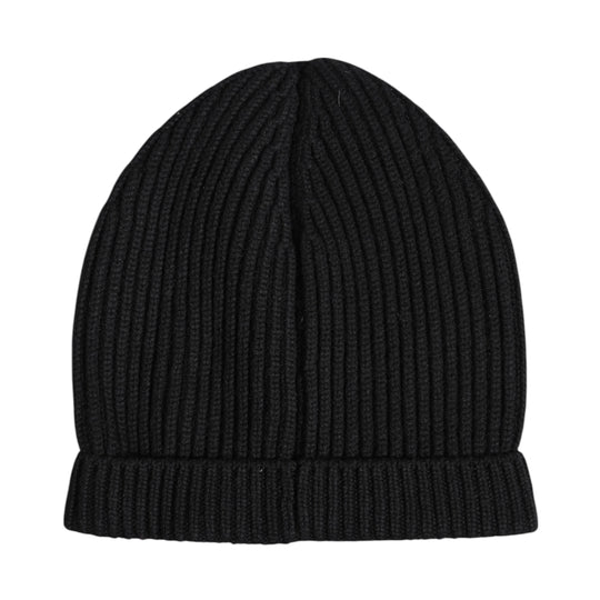 Dolce & Gabbana Schwarze Kaschmir-Strickmütze Winter Beanie